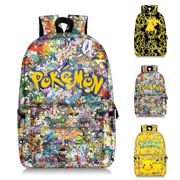 Kids Pikachu Ryggsäck Universell Daglig Lätt Andningsbar Väska Laptop Skolväska Resedagryggsäck B