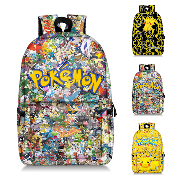 Kids Pikachu Ryggsäck Universell Daglig Lätt Andningsbar Väska Laptop Skolväska Resedagryggsäck C