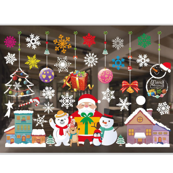 Jul fönsterdekal klistermärke Xmas Holiday Decor Party Supplies E