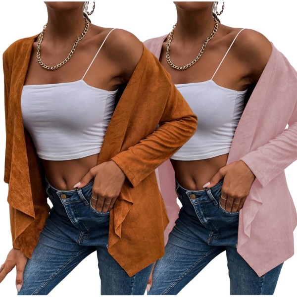 Dam Casual Knit Cardigan Mode Långärmad tröja Kappa topp pink L ddd5 | pink  | L | Fyndiq