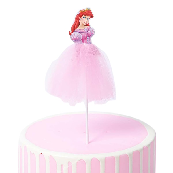 7 tecknad slöja prinsessa födelsedagstårta dekoration ornament Pink Ariel