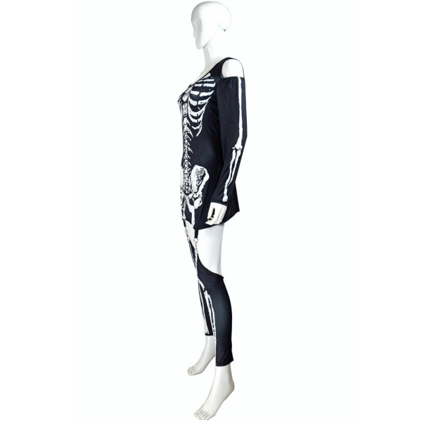 Skelett Bodysuit Kvinnor Vuxna Halloween Skelett Kostymer M