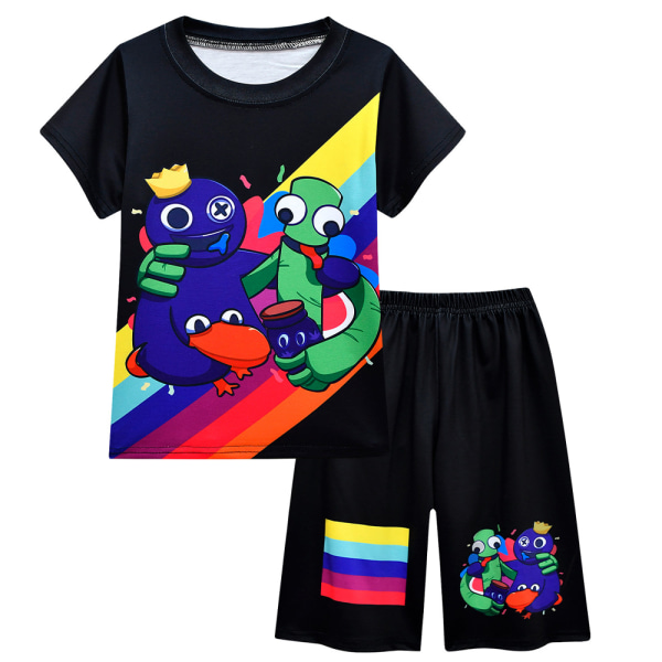 Kid Rainbow Friends Game Pyjamas Kortärmad T-Shirt Shorts Set black 160cm