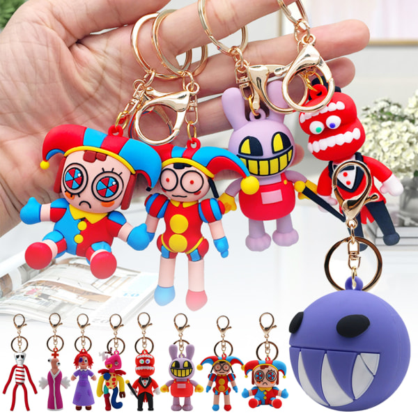 The Amazing Digital Circus Keychain Joker Rabbit Pendant Keyring Bag Decor Gift E