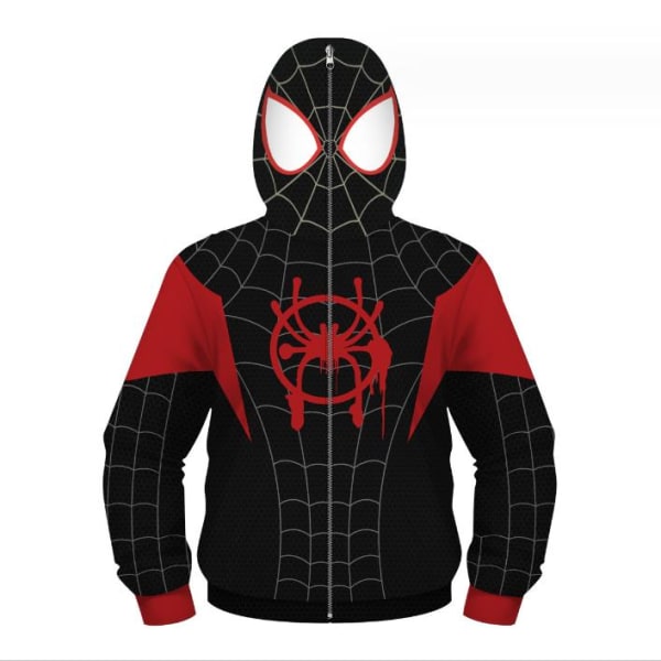 Spiderman Into the Spider Verse Miles Morales Cosplay hoodie för barn D M
