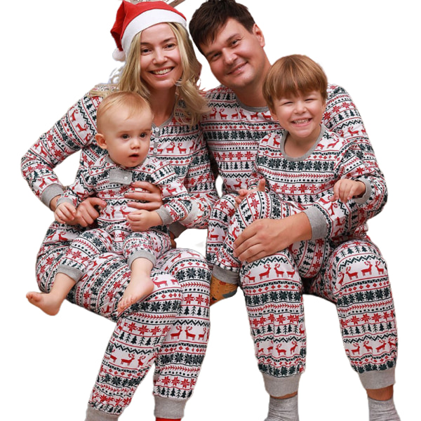 Jul långärmad overall inomhusfest förälder-barn pyjamas baby 12M