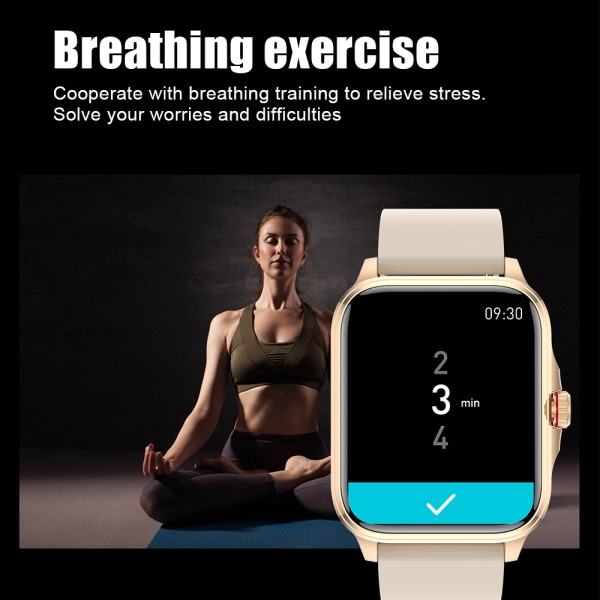 Smart Watch Waterproof Fitness Tracker Watch beige