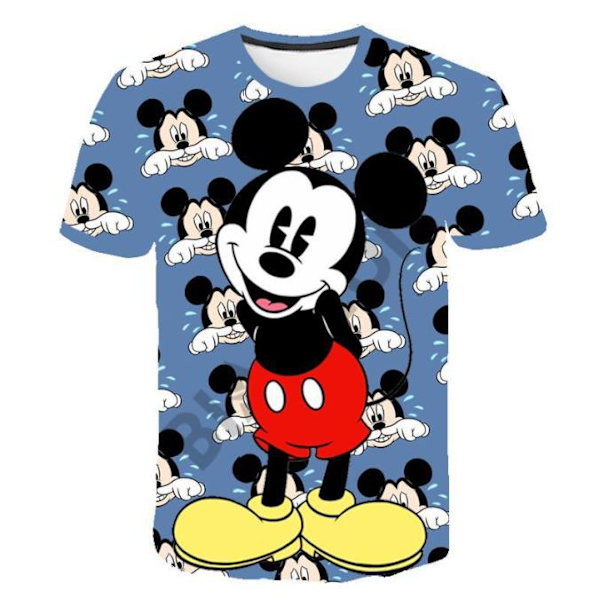 Mickey Minnie Mouse T-shirt Barn Kids Pojkar Flickor Korta Ärmar Skjortor Sommar Casual A 9-10 Years