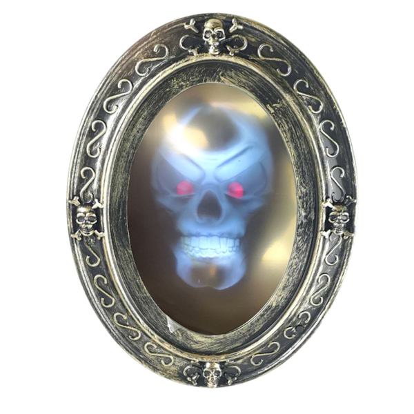Halloween Spökspegel Oval NEW Rörelsesensor Väggdekor