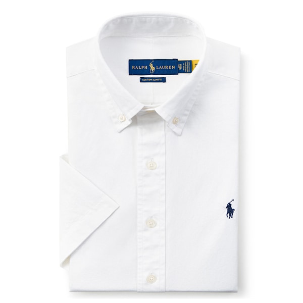 RalphLauren Herr Polo Skjorta Kortärmad Broderade Skjortor Knäppning Broderad Kubansk Bröllopskjorta Sommar T-shirts White XL