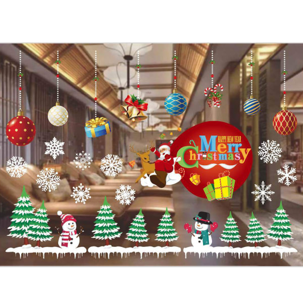 Jul fönsterdekal klistermärke Xmas Holiday Decor Party Supplies G