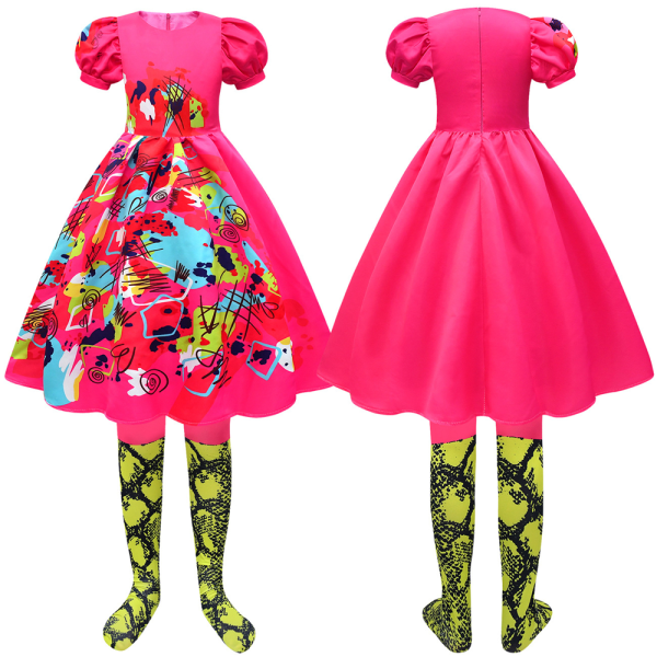 Barn Barbie Monster Coswear Halloween Klänning Cosplay Kostym 120cm