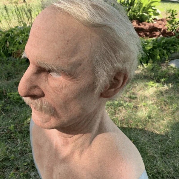 Gammal man latex Halloween mask cosplay fest realistisk huvudbonad B