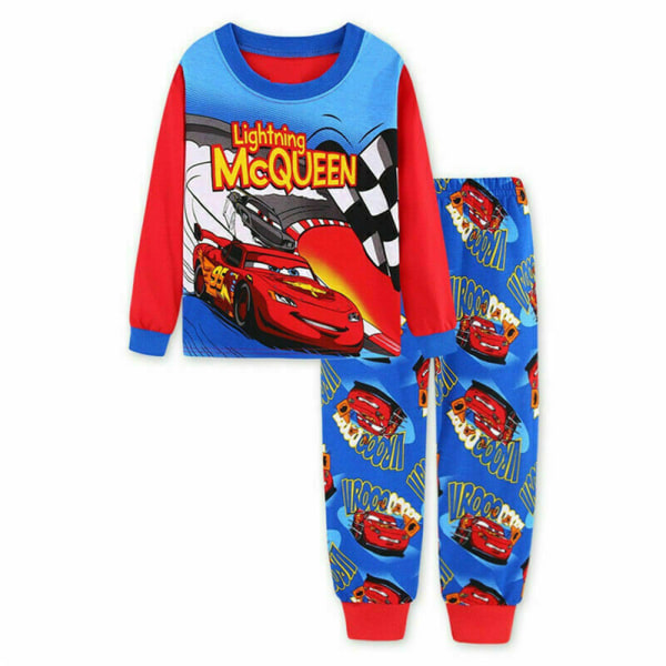 2 st barnpyjamas racingbil långärmad pullover set nattkläder A 110cm