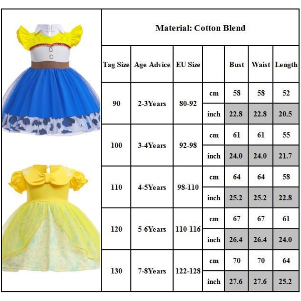 Girls Frozen Disney Snow White Princess Dress Cosplay Costume Bell 100cm