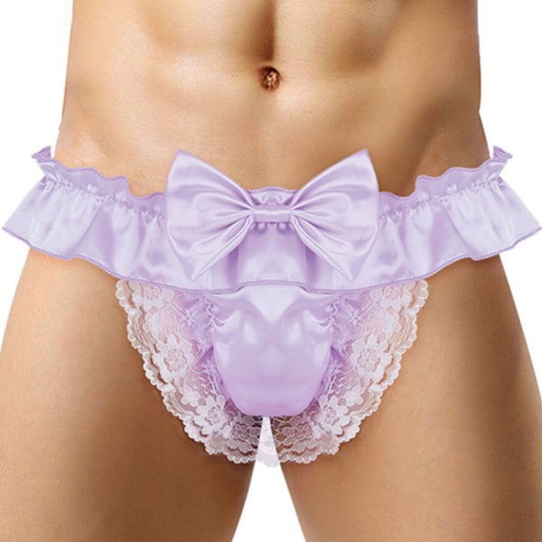 Herr underkläder spets T byxor sommar singel sexiga kalsonger purple L