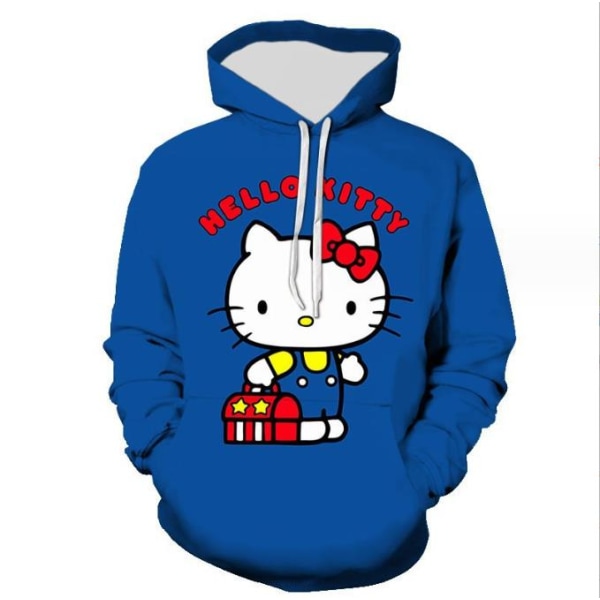 Barn Katt Tryck Hoodie Casual Sweatshirt Hooded Jumper Casual Toppar C 150cm