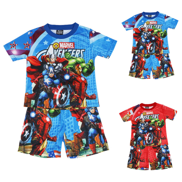 Captain America Pyjamas för pojkar T-shirt & shorts Pjs Set red XL