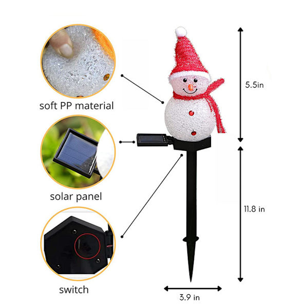 Jultomten utomhus solcells jul trädgård Linght dekor present
