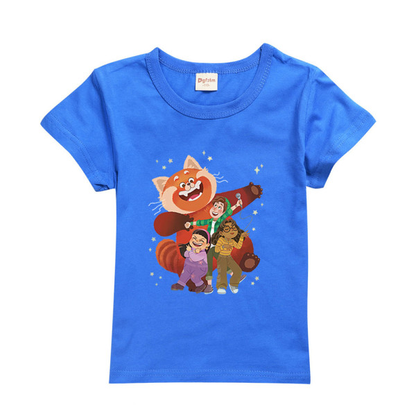 Turning Red Kids Kortärmad T-shirt Cartoon Tops blue 120cm