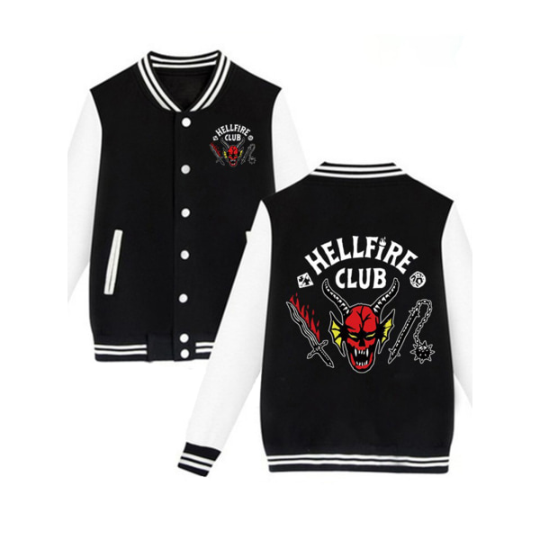 Stranger Things Hellfire Club Jacket Shirt Baseball Streetwear 2XL