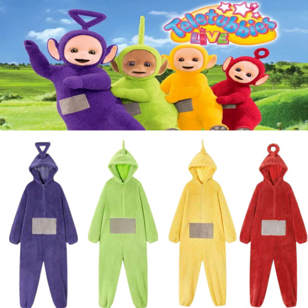 Anime Teletubbies Kostym Jul Pyjamas Nattkläder Jumpsuit green L