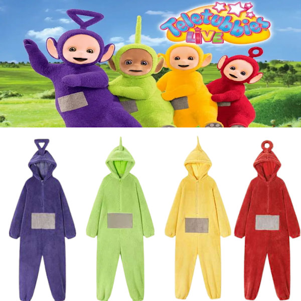 Anime Teletubbies Kostym Jul Pyjamas Sovkläder Jumpsuit green S