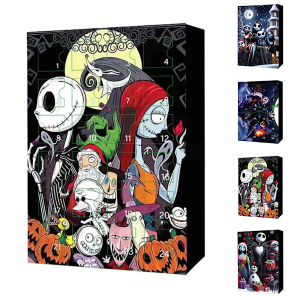 The Nightmare Before Christmas Halloween Adventskalender 24 Figurer Dockor Fest Dekor Nedräkningskalender Leksakslåda Gåvor D