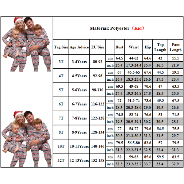 Jul långärmad overall inomhusfest förälder-barn pyjamas child 6T