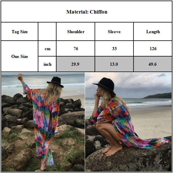 Kvinnors fritid sommar Seaside Holiday printed chiffongskjorta