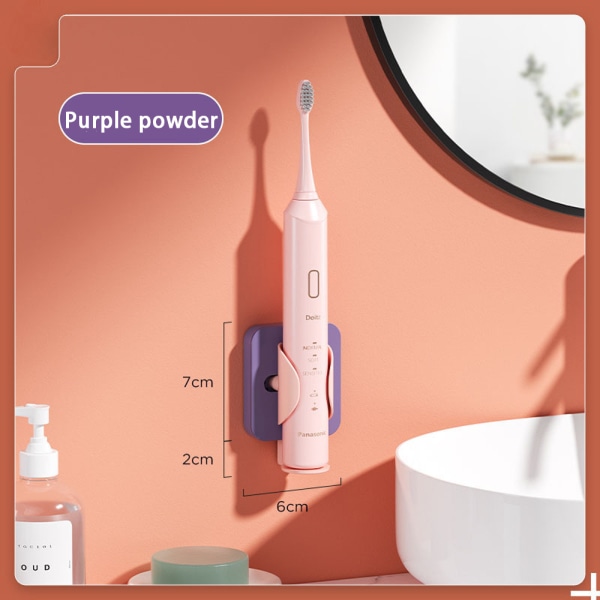 Elektrisk tandborsthängare Stansfri väggmonterad stativ purple powder