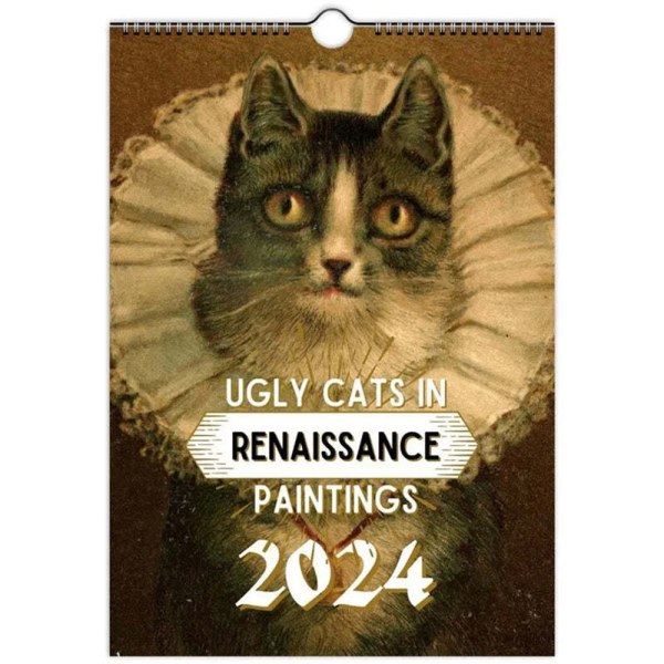 Ugly Cat 2024 Kalender Väggkalender 2024 för hemmakontoret
