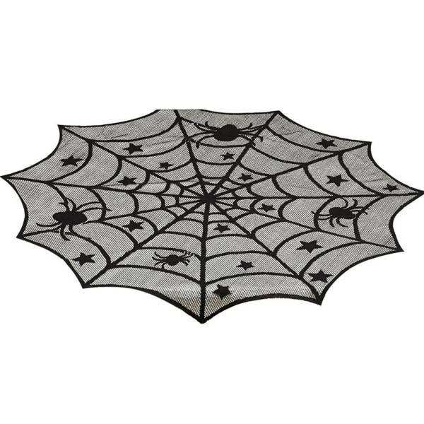 Halloween spindelväv spindel duk pentagram öppen spis halsduk