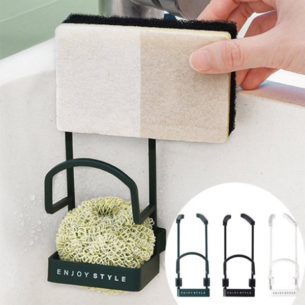 Diskbänk Caddy Sponge Hållare Dränering kranställ för badrum kök green