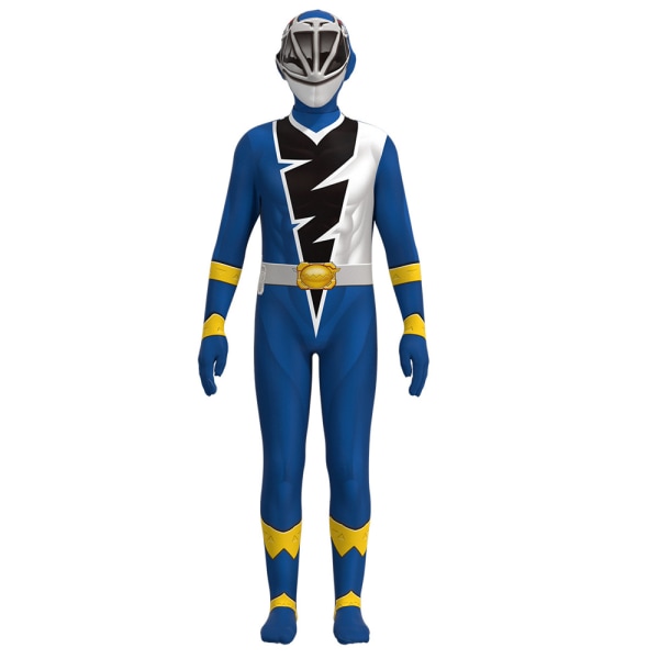 Barn Kostym Cosplay Knight Dragon Team Jumpsuit Strumpbyxor + Mask blue 110cm