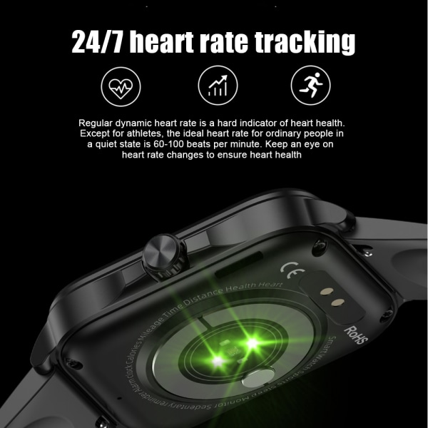 Smart Watch Waterproof Fitness Tracker Watch black