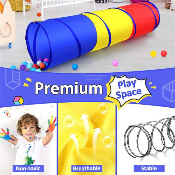 Vikbar Baby Tunnel Crawl Toy Pop Up Tube Crawl Game Tältleksaker 1