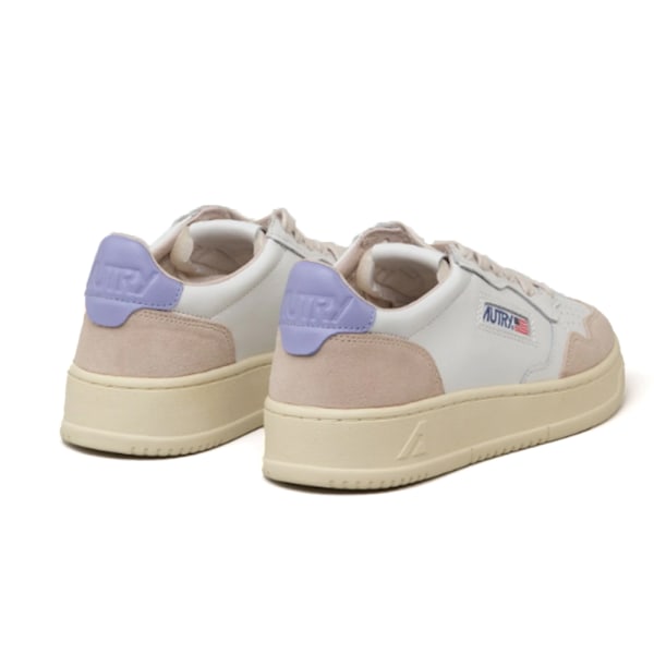 AUTRY 01 LÅG SNEAKER I LÄDER OCH MOCKA Grey White Purple 38