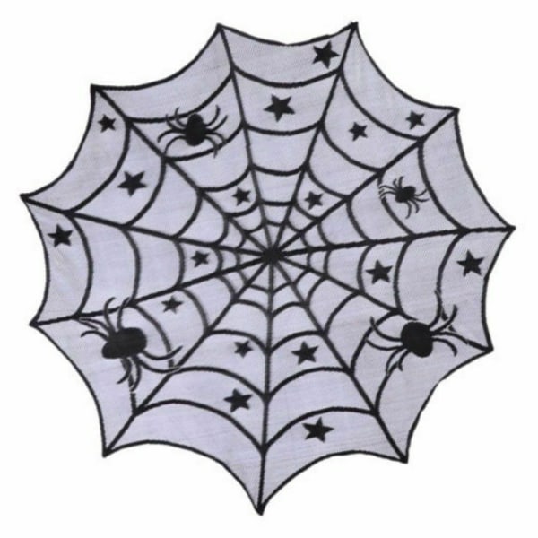 Halloween spindelväv spindel duk pentagram öppen spis halsduk