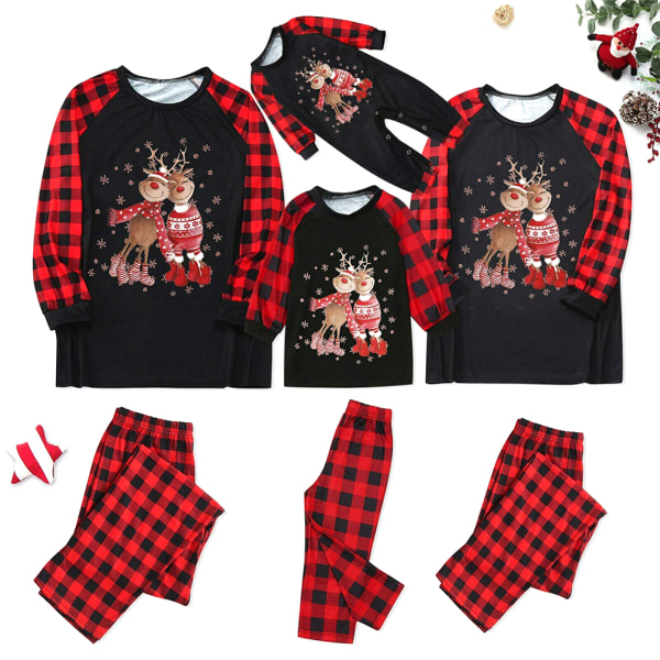 Jul Familj Matchande Xmas Nattkläder Pyjamas PJs Set Festlig Men XL