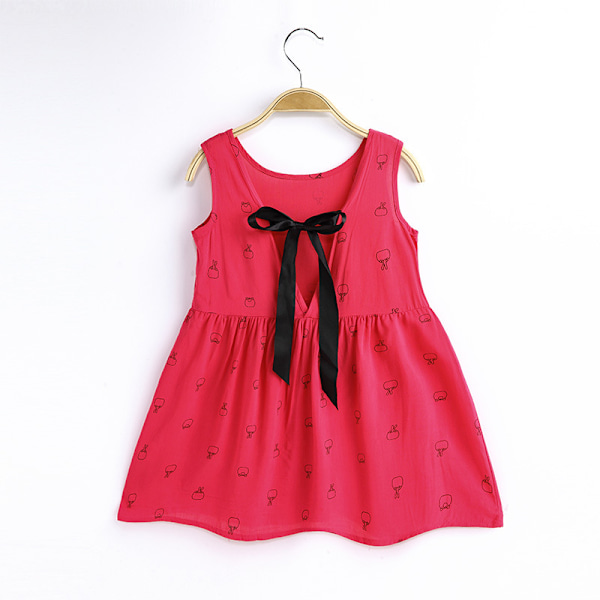 1-6 År Småbarn Baby Barn Flickor Ärmlös Tryckt Kjol Prinsessklänningar Kläder Baby Vardagskläder F 130cm