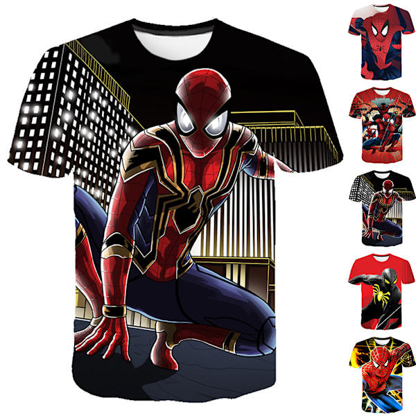 Spider-Man T-shirt med korta ärmar för pojkar och flickor E 140cm
