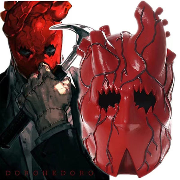 Hjärtmask Halloween skräckmask Cosplay kostym mask