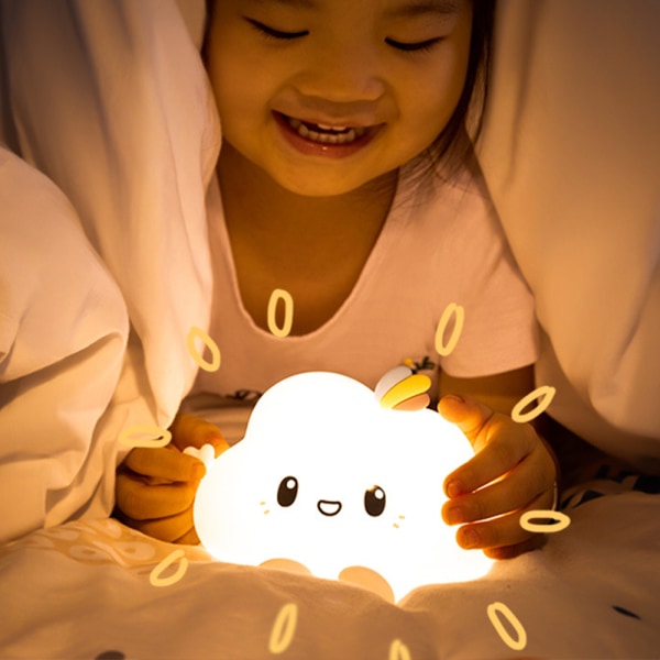 Söt molnnattlampa Baby Kid nattlampa 7 färgskiftande LED
