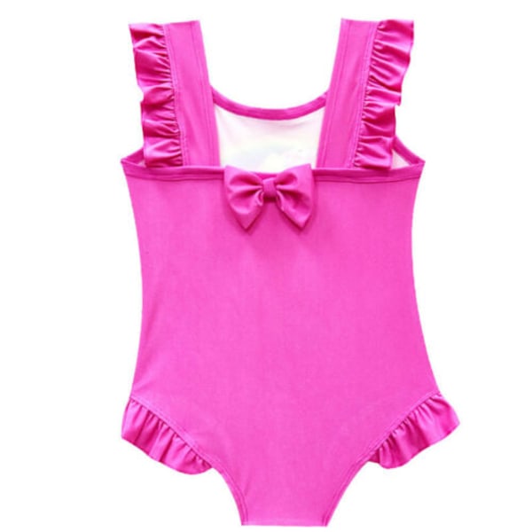 Flickor Enhörning Regnbåge Bikini Baddräkt _  Strandset _ Flickor Enhörning Rose Red 9-10 Years
