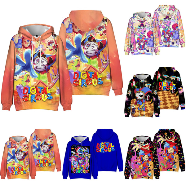 Digital Circus Tryckta Hoodies Pojkar Flickor Sweatshirt Pullover A 150cm