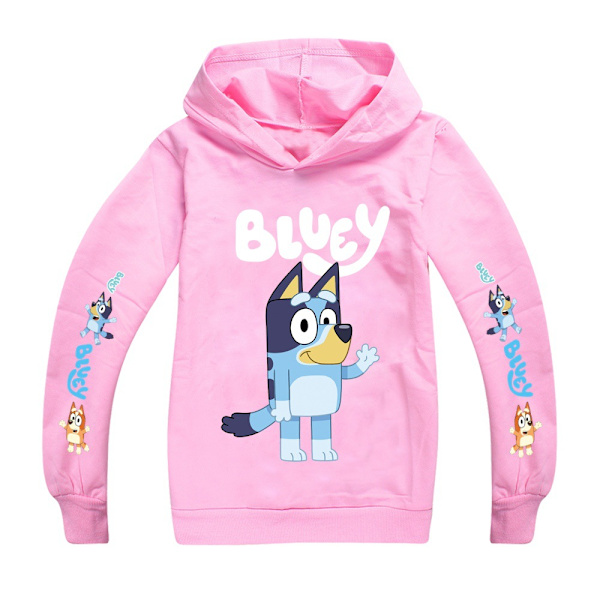 Bluey Barn Hoodie för Pojkar och Flickor pink 130cm