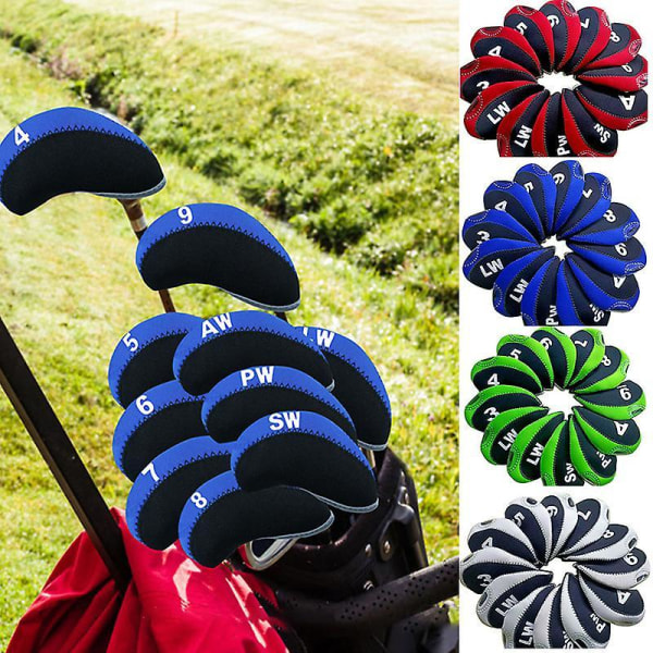 12st/ set Golfklubba Iron Head Cover Protector black 12pcs