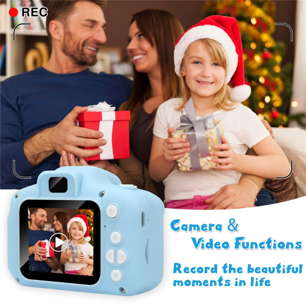 Bärbar digitalkamera för barn Födelsedagspresenter Julleksak Blue