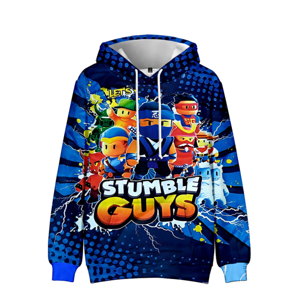 Stumble Guys 3D Print Kids Hoodie Jacka Coat Långärmad Topp C 130cm